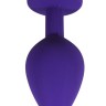 Фиолетовая анальная пробка с радужным кристаллом - 7 см.